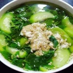 Canh cua rau đay mồng tơi